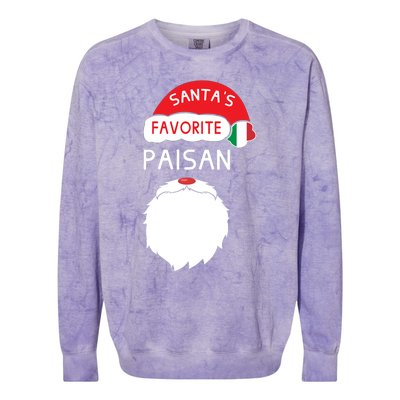 Santa's Favorite Paisan Funny Italian Christmas Gift Colorblast Crewneck Sweatshirt