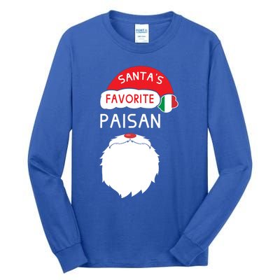 Santa's Favorite Paisan Funny Italian Christmas Gift Tall Long Sleeve T-Shirt