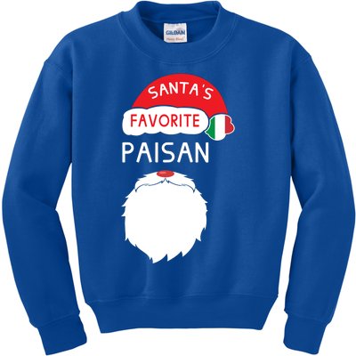 Santa's Favorite Paisan Funny Italian Christmas Gift Kids Sweatshirt