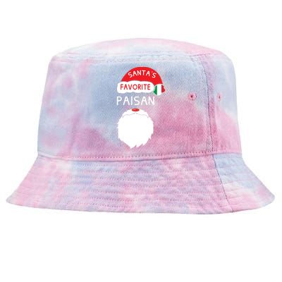 Santa's Favorite Paisan Funny Italian Christmas Gift Tie-Dyed Bucket Hat