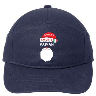 Santa's Favorite Paisan Funny Italian Christmas Gift 7-Panel Snapback Hat