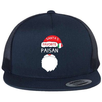 Santa's Favorite Paisan Funny Italian Christmas Gift Flat Bill Trucker Hat