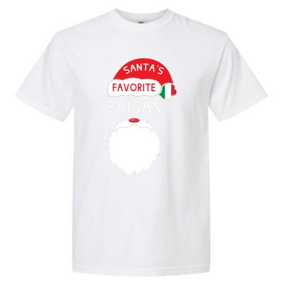 Santa's Favorite Paisan Funny Italian Christmas Gift Garment-Dyed Heavyweight T-Shirt