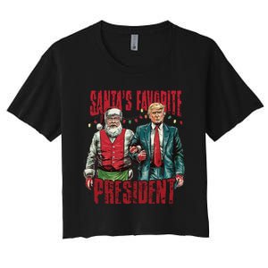 SantaS Favorite President Women's Crop Top Tee