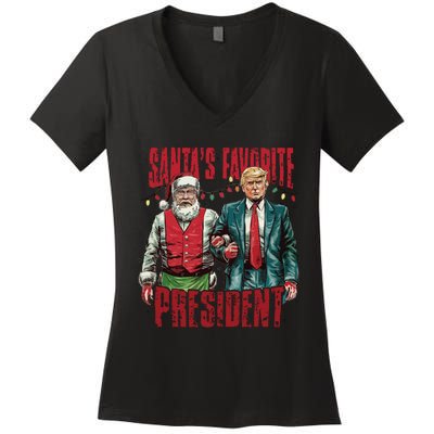 SantaS Favorite President Women's V-Neck T-Shirt