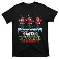 SantaS Favorite President Santa Trump Dance Funny Christmas T-Shirt