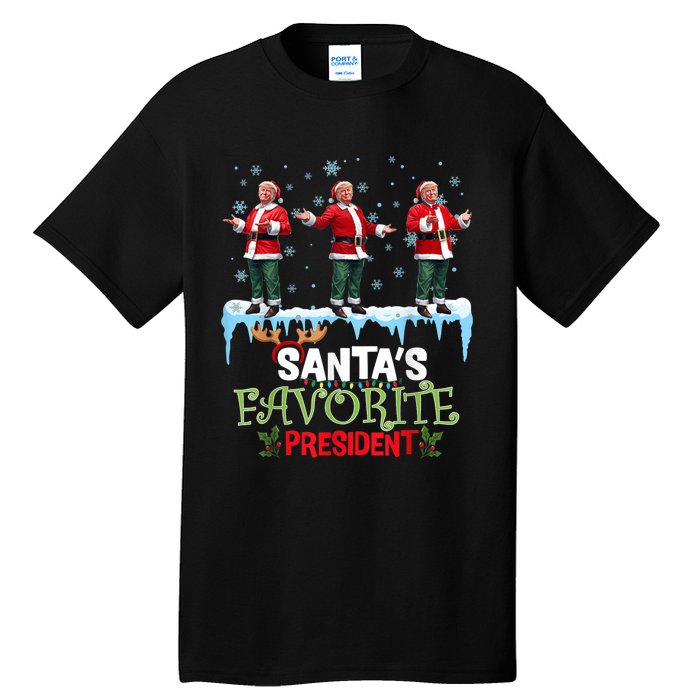 SantaS Favorite President Santa Trump Dance Funny Christmas Tall T-Shirt