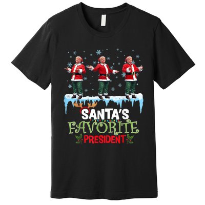 SantaS Favorite President Santa Trump Dance Funny Christmas Premium T-Shirt