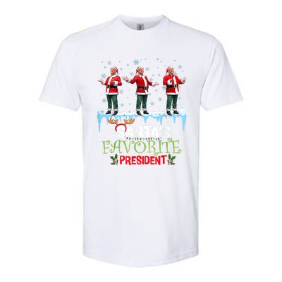 SantaS Favorite President Santa Trump Dance Funny Christmas Softstyle CVC T-Shirt