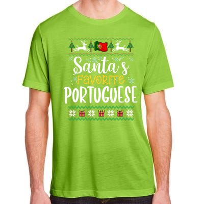 SantaS Favorite Portuguese Portugal Ugly Christmas Gift Adult ChromaSoft Performance T-Shirt