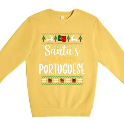 SantaS Favorite Portuguese Portugal Ugly Christmas Gift Premium Crewneck Sweatshirt