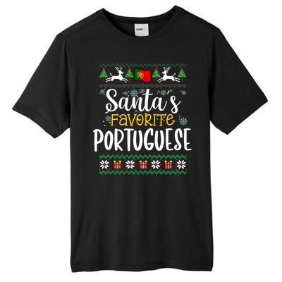 SantaS Favorite Portuguese Portugal Ugly Christmas Gift Tall Fusion ChromaSoft Performance T-Shirt