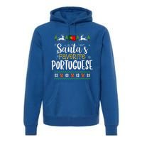 SantaS Favorite Portuguese Portugal Ugly Christmas Gift Premium Hoodie