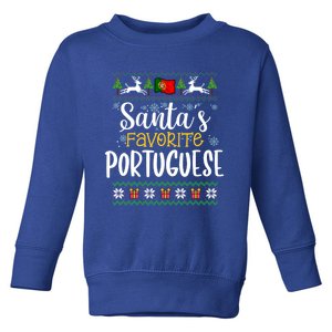 SantaS Favorite Portuguese Portugal Ugly Christmas Gift Toddler Sweatshirt