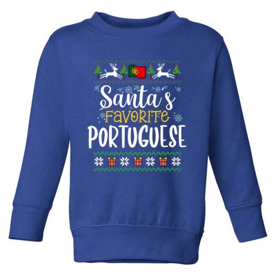 SantaS Favorite Portuguese Portugal Ugly Christmas Gift Toddler Sweatshirt