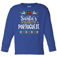 SantaS Favorite Portuguese Portugal Ugly Christmas Gift Toddler Long Sleeve Shirt