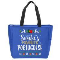 SantaS Favorite Portuguese Portugal Ugly Christmas Gift Zip Tote Bag