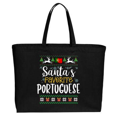 SantaS Favorite Portuguese Portugal Ugly Christmas Gift Cotton Canvas Jumbo Tote