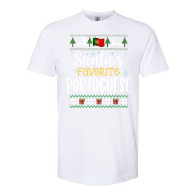 SantaS Favorite Portuguese Portugal Ugly Christmas Gift Softstyle CVC T-Shirt