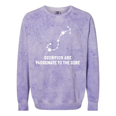 Scorpio Facts Passionate To The Core Funny Astrology Gift Colorblast Crewneck Sweatshirt