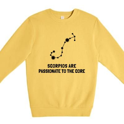 Scorpio Facts Passionate To The Core Funny Astrology Gift Premium Crewneck Sweatshirt