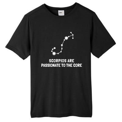 Scorpio Facts Passionate To The Core Funny Astrology Gift Tall Fusion ChromaSoft Performance T-Shirt