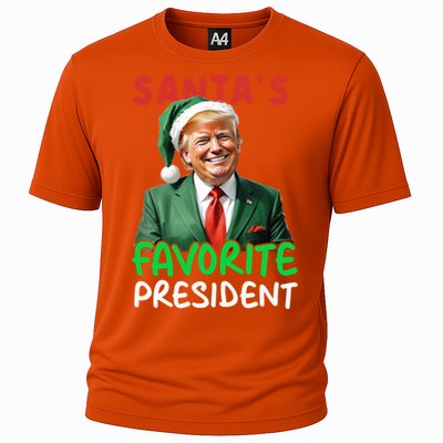 SantaS Favorite President Trump Christmas Santa Hat Gift Cooling Performance Crew T-Shirt