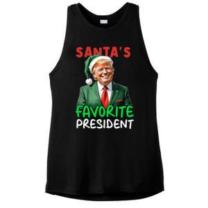 SantaS Favorite President Trump Christmas Santa Hat Gift Ladies PosiCharge Tri-Blend Wicking Tank