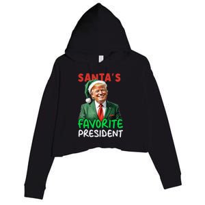 SantaS Favorite President Trump Christmas Santa Hat Gift Crop Fleece Hoodie