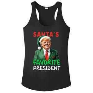 SantaS Favorite President Trump Christmas Santa Hat Gift Ladies PosiCharge Competitor Racerback Tank