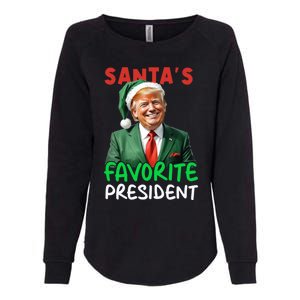 SantaS Favorite President Trump Christmas Santa Hat Gift Womens California Wash Sweatshirt