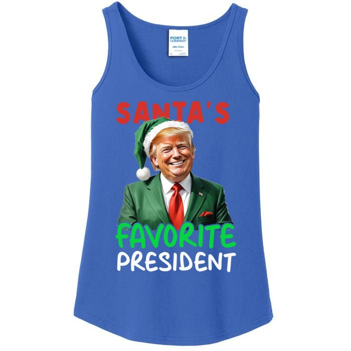 SantaS Favorite President Trump Christmas Santa Hat Gift Ladies Essential Tank