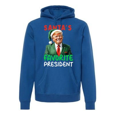 SantaS Favorite President Trump Christmas Santa Hat Gift Premium Hoodie