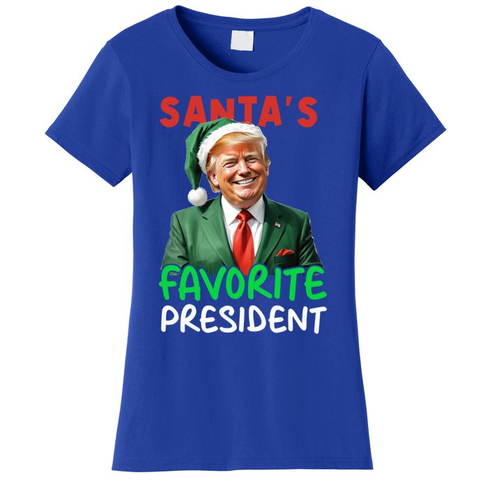 SantaS Favorite President Trump Christmas Santa Hat Gift Women's T-Shirt