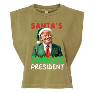 SantaS Favorite President Trump Christmas Santa Hat Gift Garment-Dyed Women's Muscle Tee