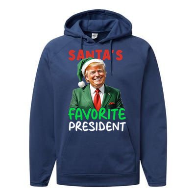 SantaS Favorite President Trump Christmas Santa Hat Gift Performance Fleece Hoodie