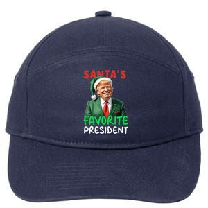 SantaS Favorite President Trump Christmas Santa Hat Gift 7-Panel Snapback Hat