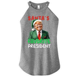 SantaS Favorite President Trump Christmas Santa Hat Gift Women's Perfect Tri Rocker Tank