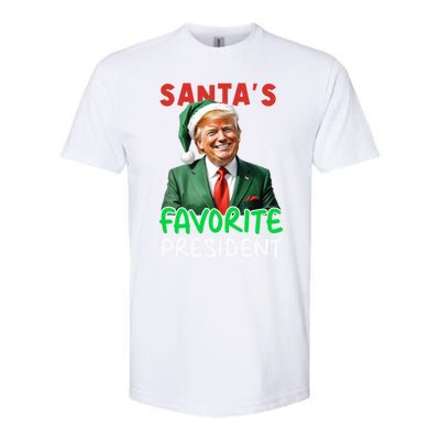 SantaS Favorite President Trump Christmas Santa Hat Gift Softstyle CVC T-Shirt