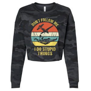 Skydiving Funny Quote Design For A Skydiver Cropped Pullover Crew