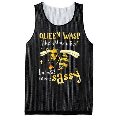 Sassy Fun Queen Wasp Like A Queen Bee But Way More Sassy Mesh Reversible Basketball Jersey Tank