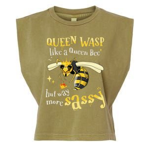 Sassy Fun Queen Wasp Like A Queen Bee But Way More Sassy Garment-Dyed Women's Muscle Tee