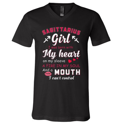 Sagittarius Funny Quote With Zodiac Sign Birthday Gift V-Neck T-Shirt