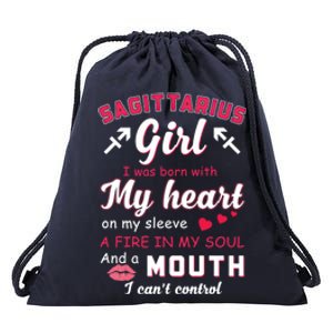 Sagittarius Funny Quote With Zodiac Sign Birthday Gift Meaningful Gift Drawstring Bag