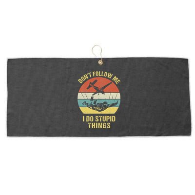 Skydiving Funny Quote Design For A Skydiver Large Microfiber Waffle Golf Towel