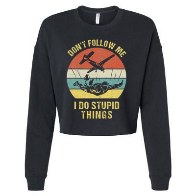 Skydiving Funny Quote Design For A Skydiver Cropped Pullover Crew