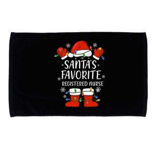 Santas Favorite Registered Nurse Santa Hat Christmas Light Gift Microfiber Hand Towel