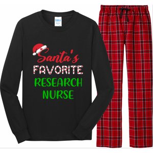 Santas Favorite Research Nurse Funny Chritsmas Gift Long Sleeve Pajama Set