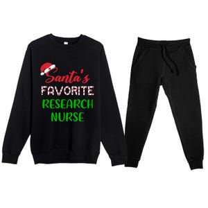 Santas Favorite Research Nurse Funny Chritsmas Gift Premium Crewneck Sweatsuit Set