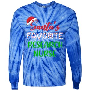 Santas Favorite Research Nurse Funny Chritsmas Gift Tie-Dye Long Sleeve Shirt